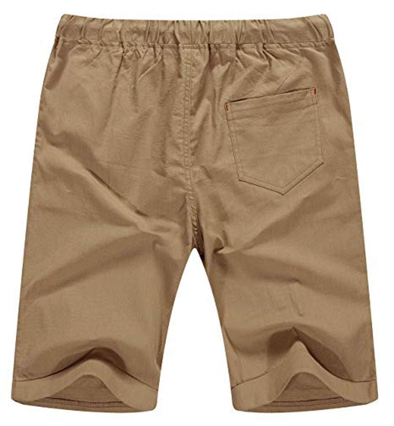 NITAGUT Men's Linen Casual Classic Fit Short (XL(US 41-44), 03 Dark Khaki) - Image 2